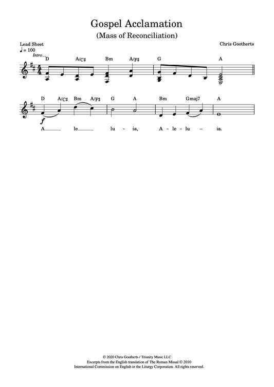 Gospel Acclamation (Lead Sheet)