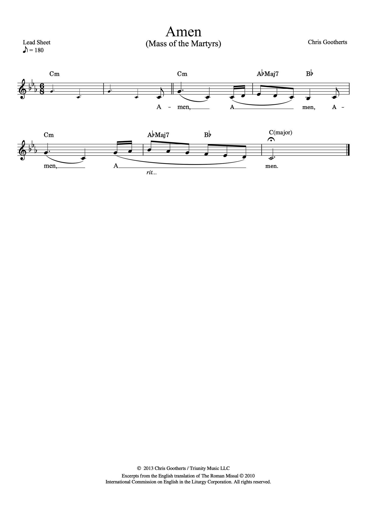 Amen (Lead Sheet)