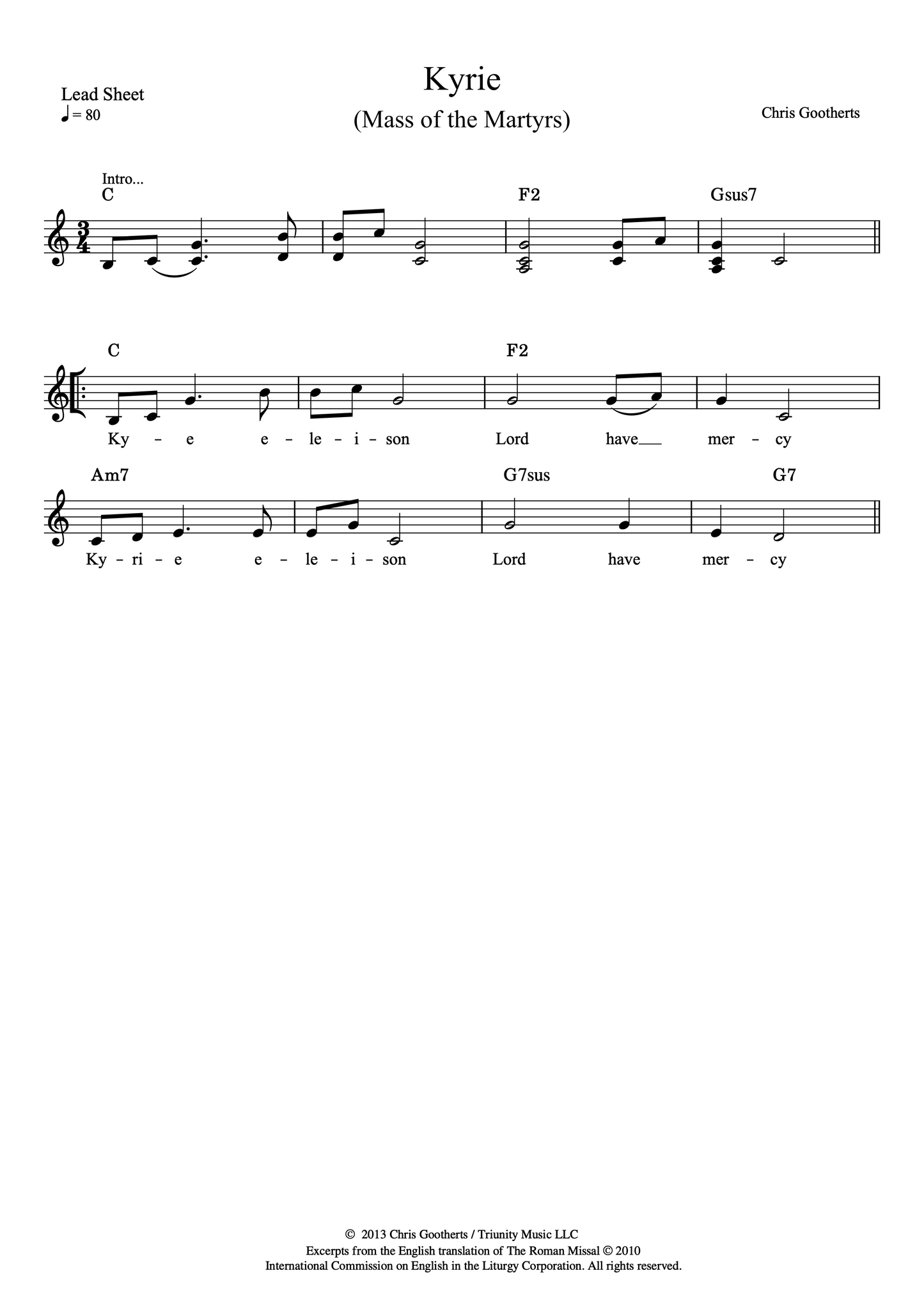 Kyrie (Lead Sheet)