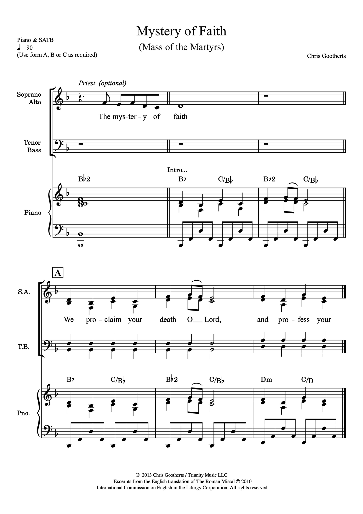 Mystery of Faith (SATB & Piano)