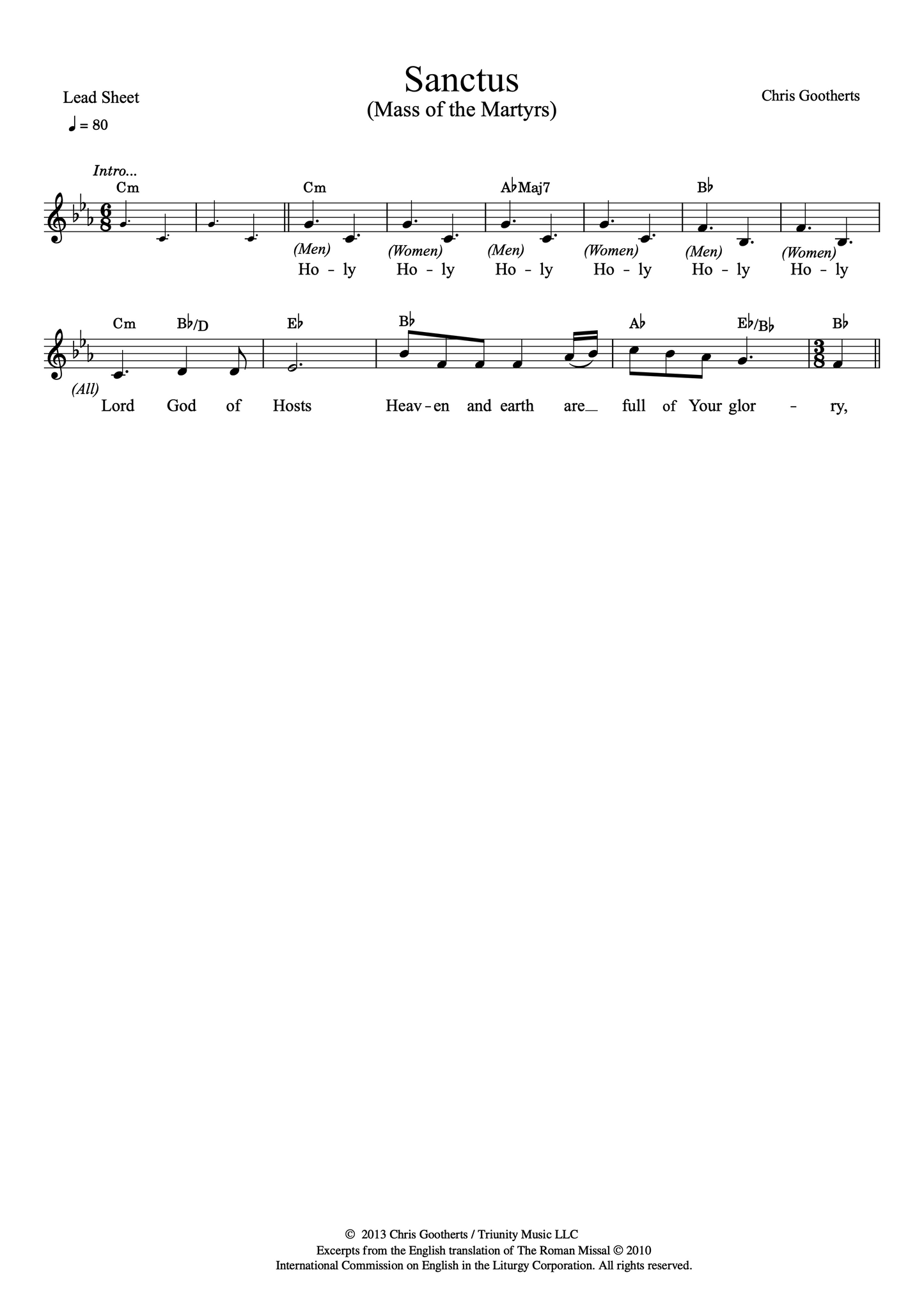 Sanctus (Lead Sheet)