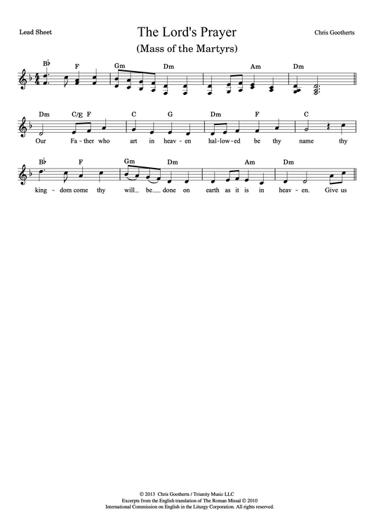 The Lord's Prayer (Lead Sheet)