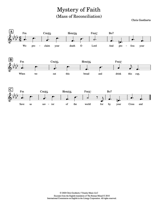 Mystery of Faith (Lead Sheet)