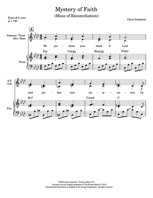 Mystery of Faith (SATB & Piano)