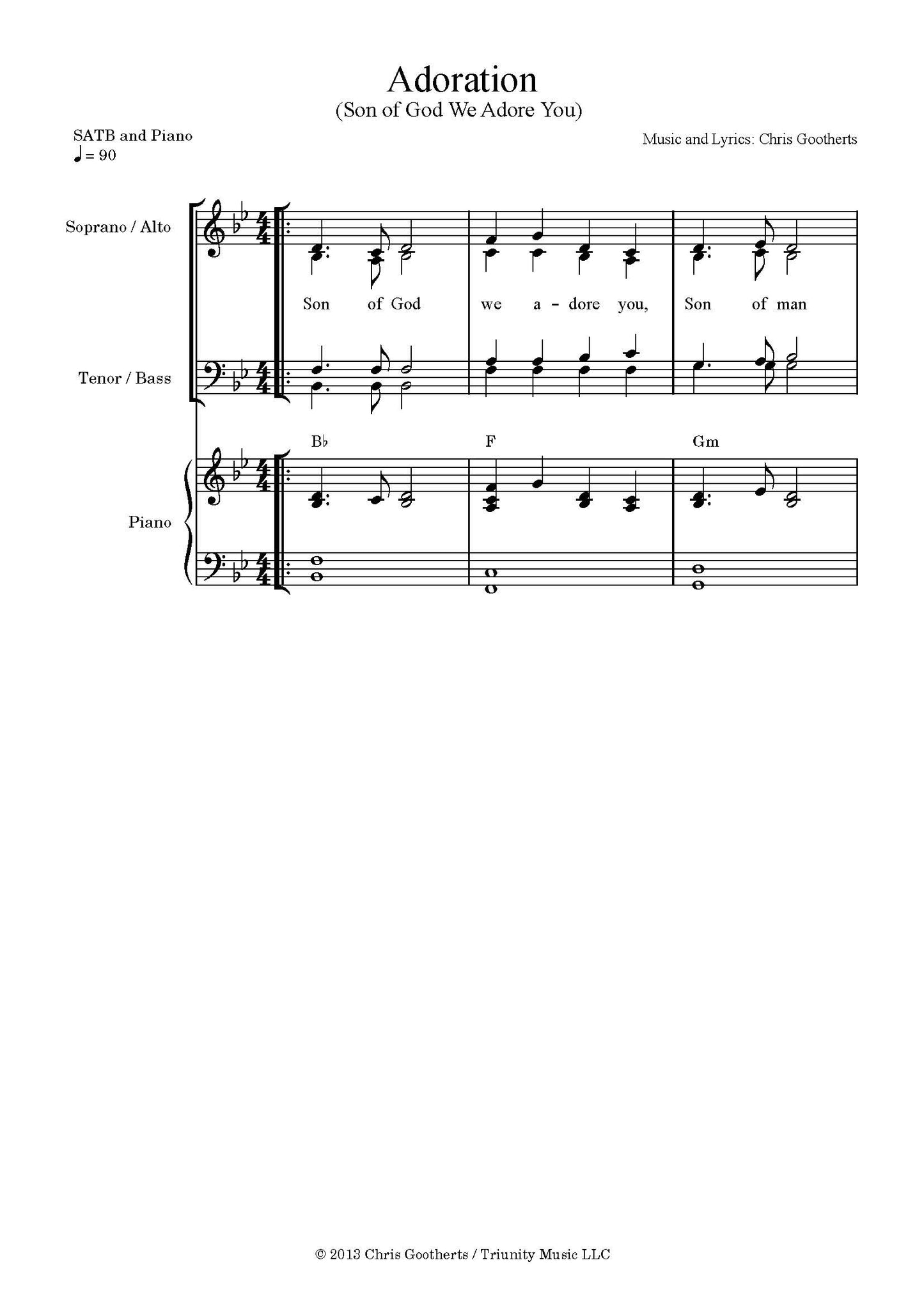 Adoration (Son of God) SATB, Piano, and Lead Sheet