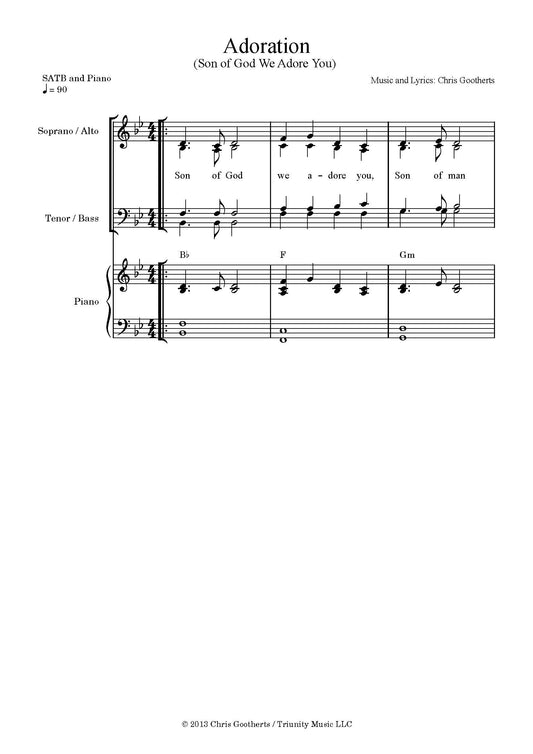 Adoration (Son of God) SATB, Piano, and Lead Sheet