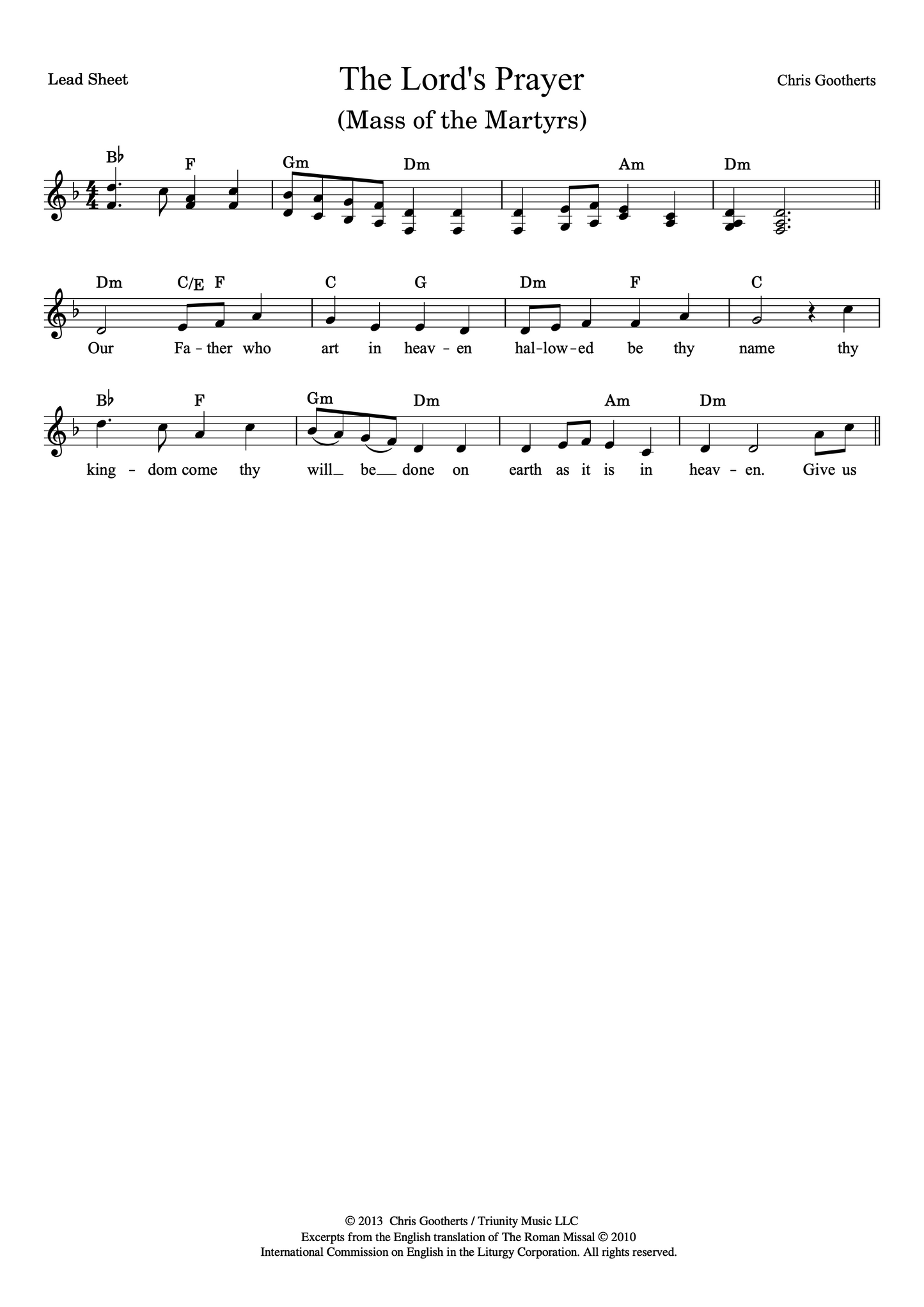 The Lord's Prayer (Lead Sheet)